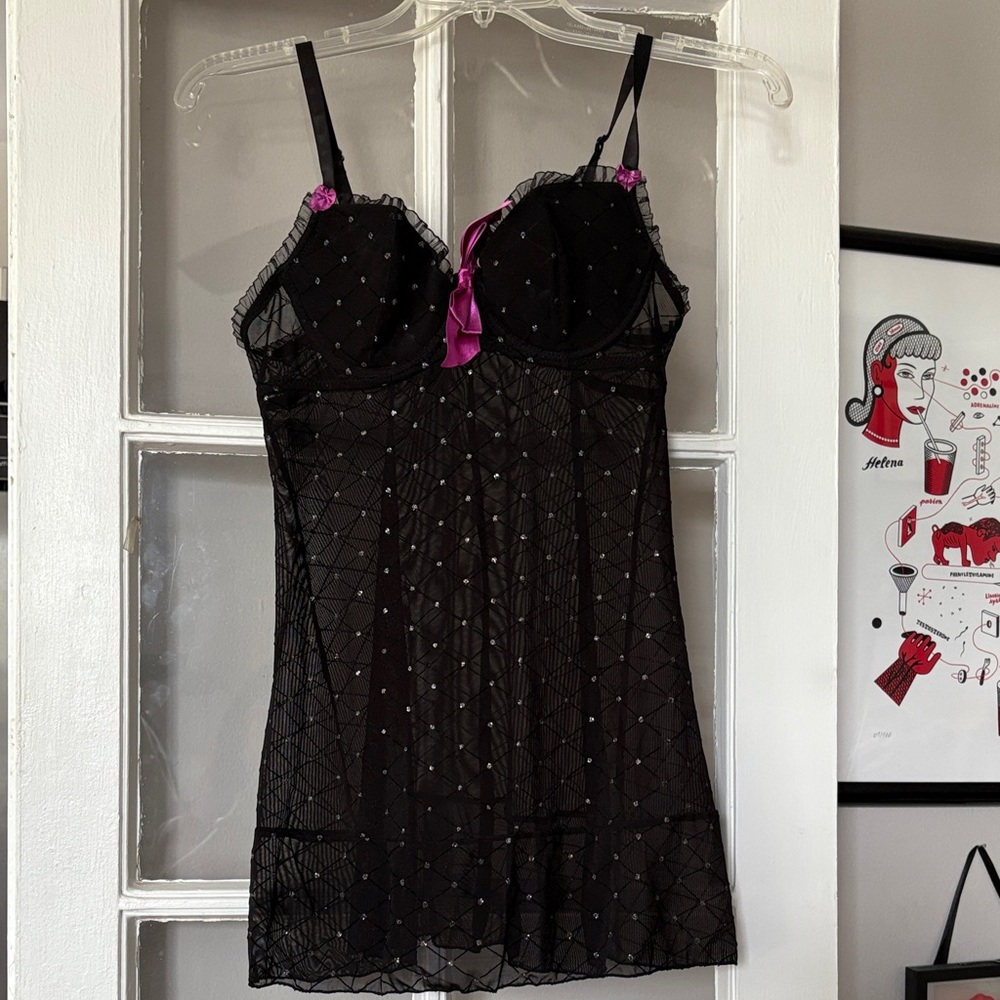 Frederick’s Chemise with Pink Accents MEDIUM